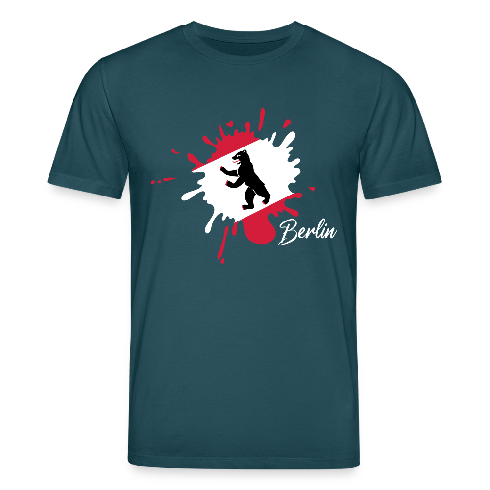 Berlin Klecks Bär - Unisex Bio T-Shirt - Dunkles Petrol