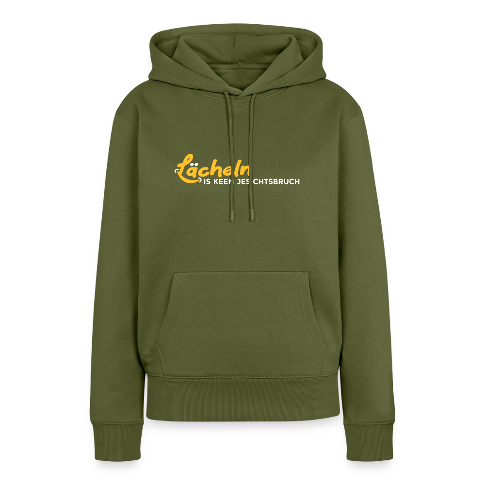 Lächeln is keen Jesichtsbruch - Frauen Premium Hoodie - Khaki