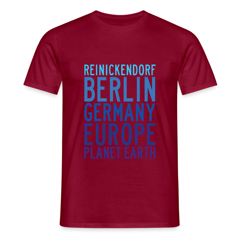 Reinickendorf Planet Earth - Männer Premium T-Shirt - Ziegelrot