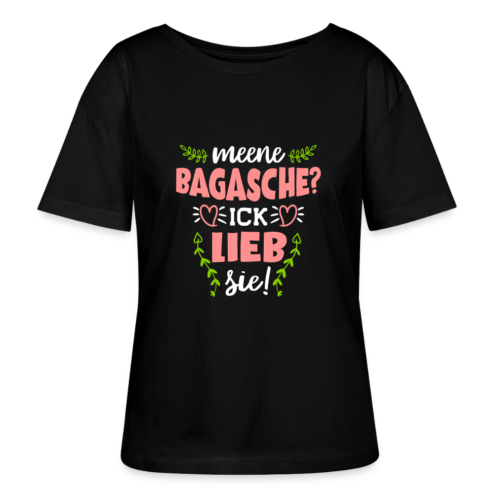 Meene Bagasche Ick Lieb Sie - Relaxed Rundhals Frauen Bio-T-Shirt - Schwarz