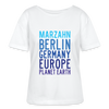 Marzahn Planet Earth - Relaxed Rundhals Frauen Bio-T-Shirt - Weiß