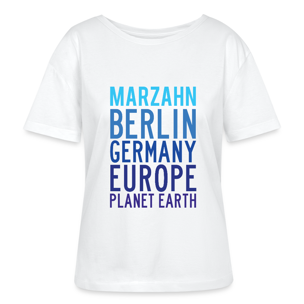 Marzahn Planet Earth - Relaxed Rundhals Frauen Bio-T-Shirt - Weiß
