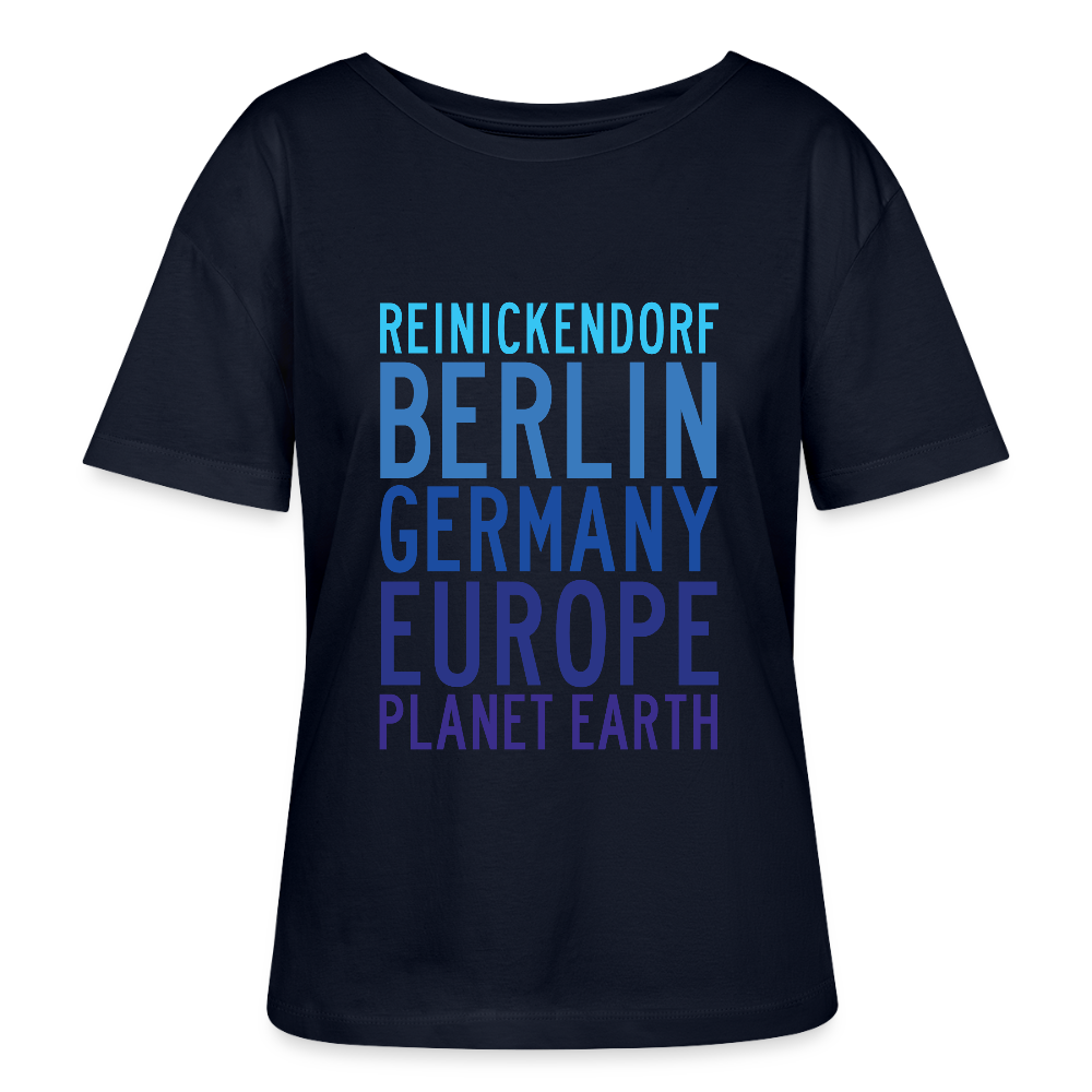 Reinickendorf Planet Earth - Relaxed Rundhals Frauen Bio-T-Shirt - Navy