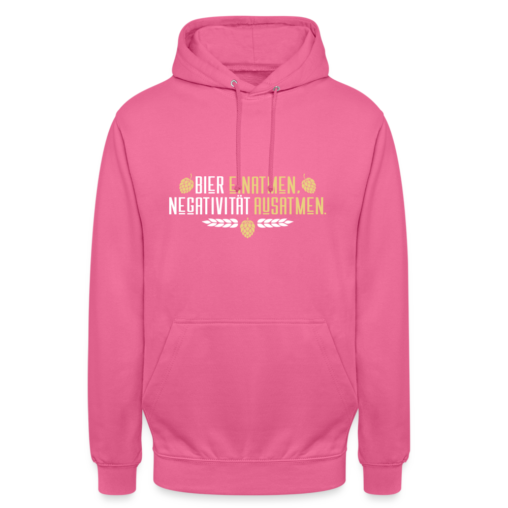 Bier einatmen, Negativität ausatmen. - Unisex Hoodie - Pink