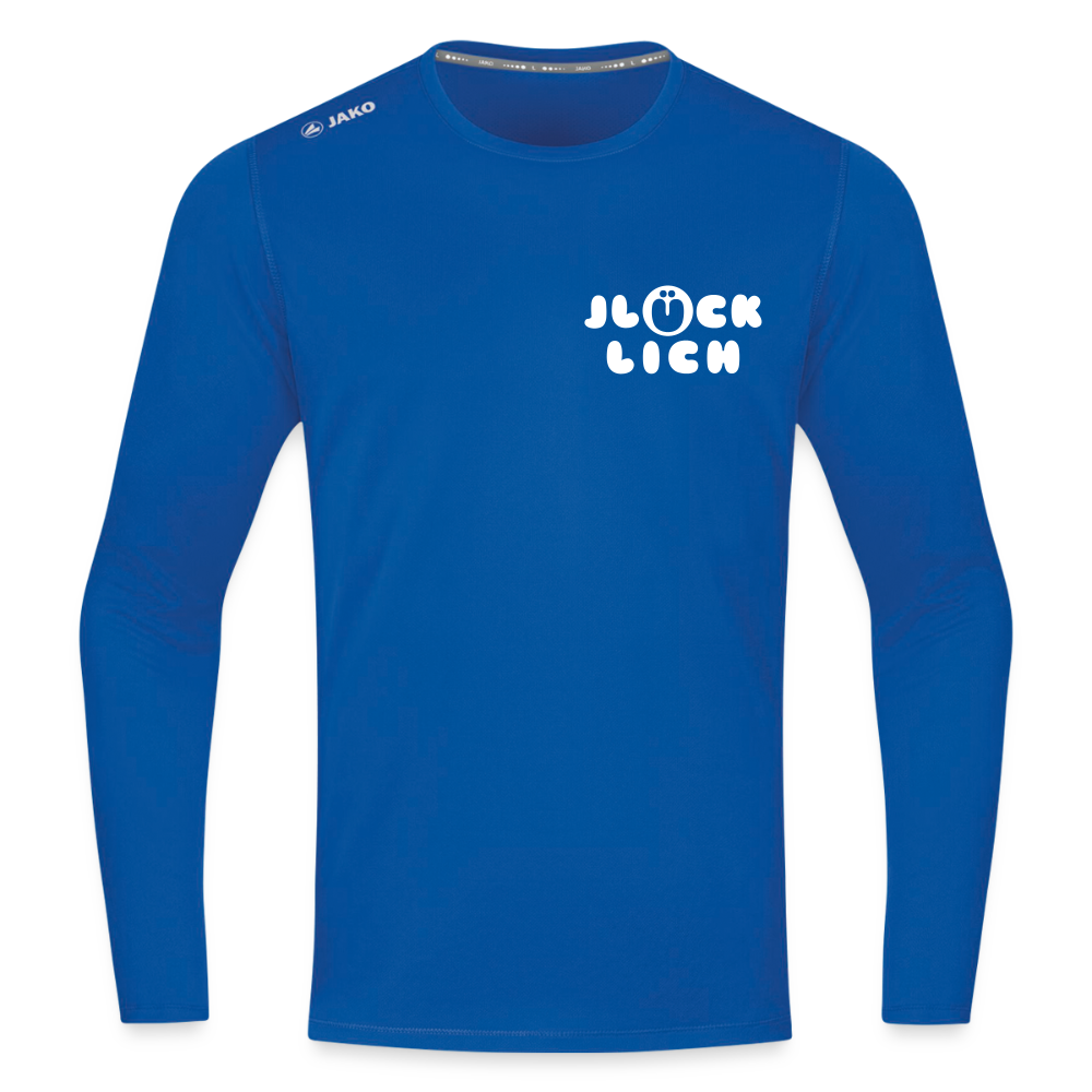 Jlücklich - Männer Sport Langamshirt - Royalblau
