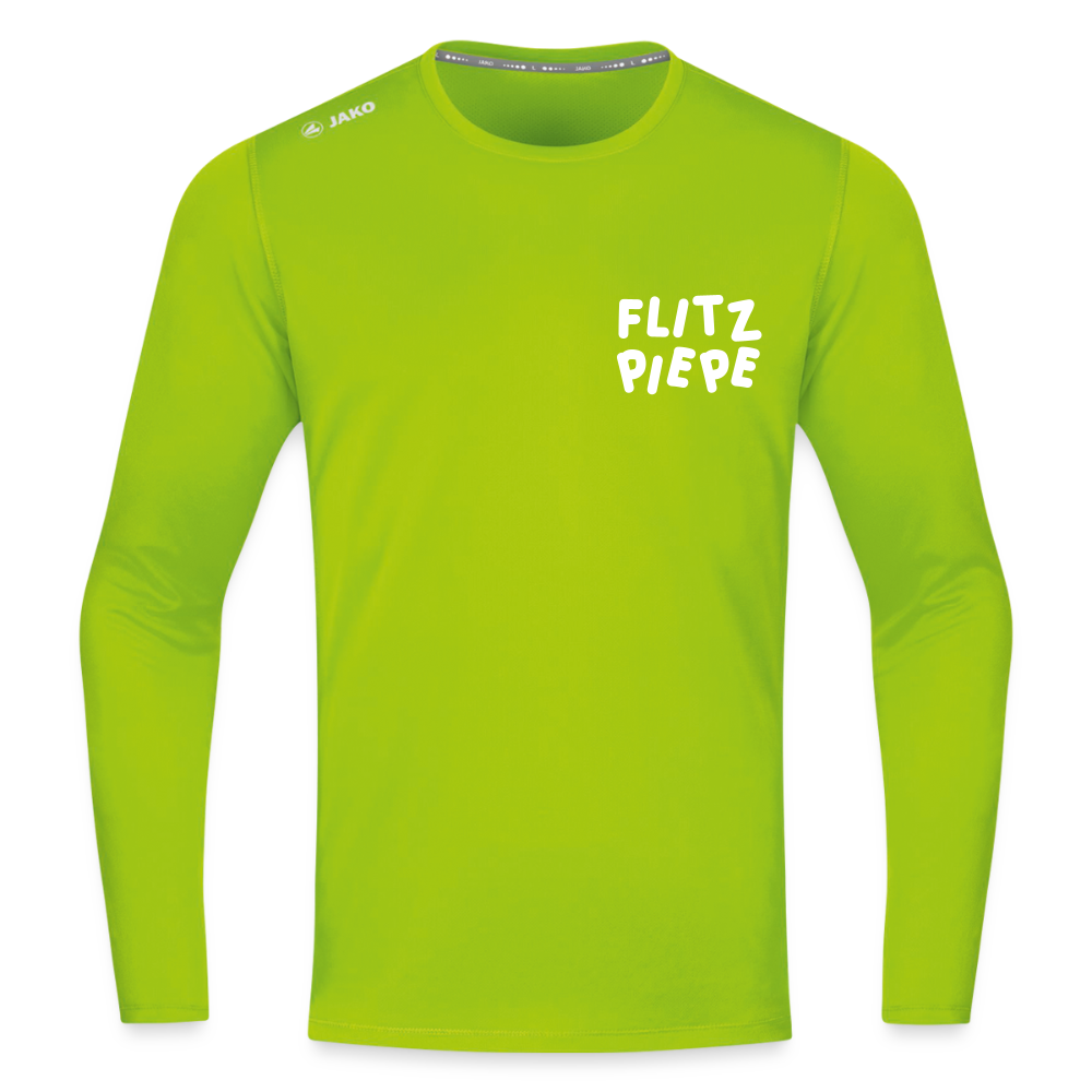 Flitzpiepe - Männer Sport Langamshirt - Neongrün