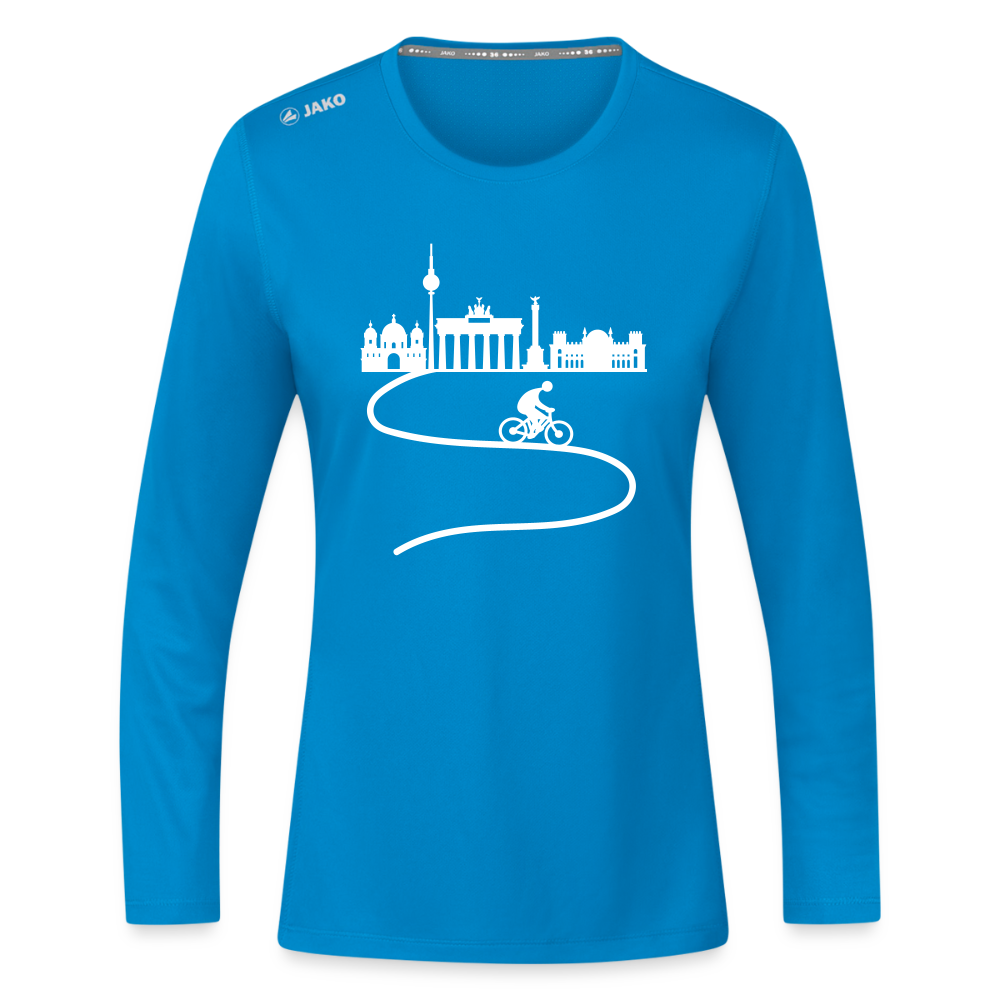 Aus der Stadt - Frauen Sport Langarmshirt - Saphirblau