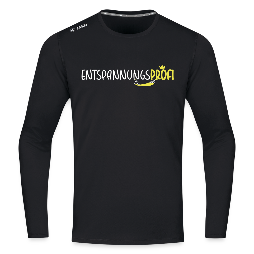 Entspannungsprofi - Männer Sport Langamshirt - Schwarz