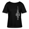 Fernsehturm der Noten - Relaxed Rundhals Frauen Bio-T-Shirt - Schwarz