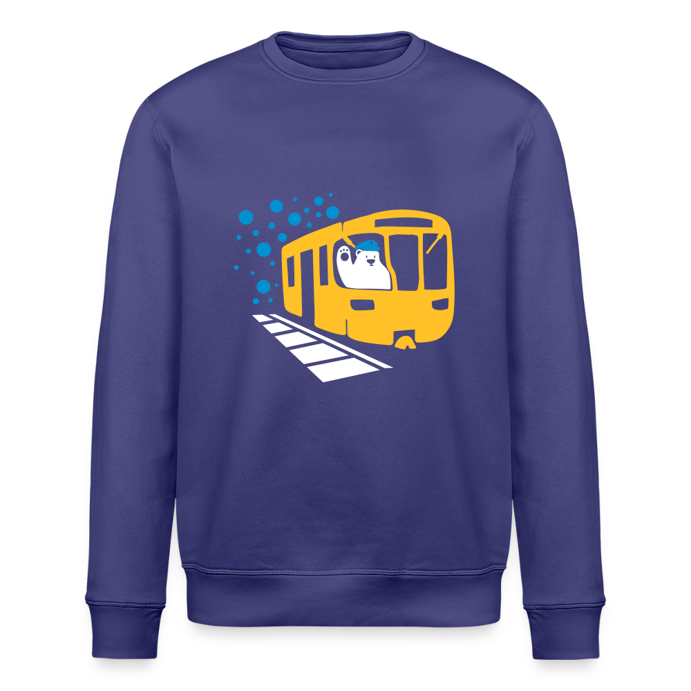 Bär in U-Bahn Kommt - Unisex Bio Sweatshirt - Dämmerung