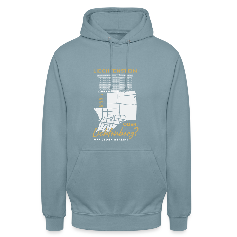 Liechtenstein oder Lichtenberg - Unisex Hoodie - Nebelblau