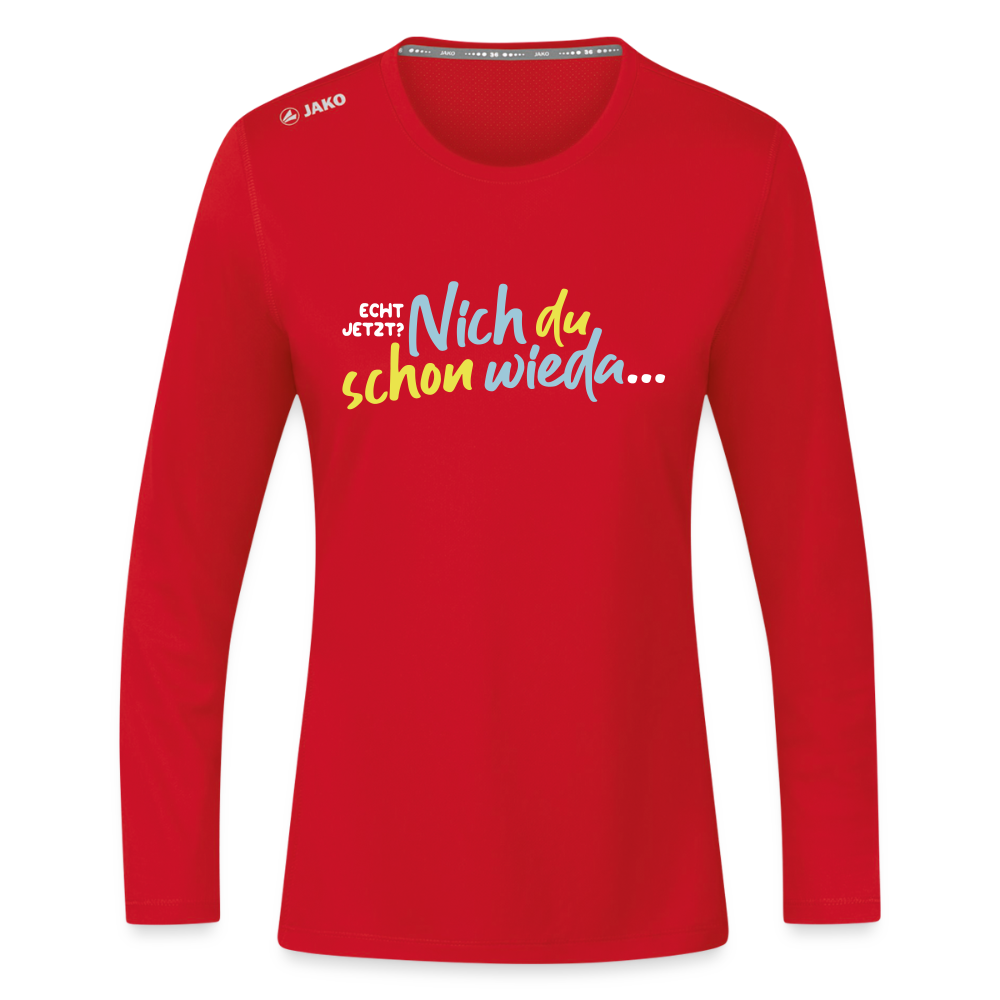 Echt jetzt? Nich du schon wieda... - Frauen Sport Langarmshirt - Rot