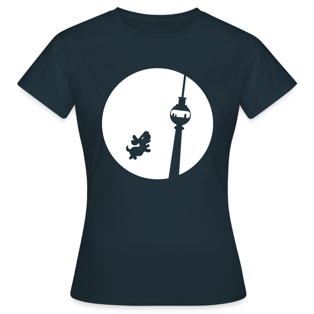 Hund am Fernsehturm - Frauen Premium T-Shirt - Navy