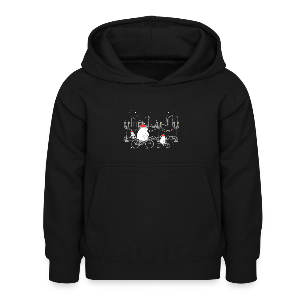 Fahrradtour zu Weihnachten - Kinder Hoodie - Schwarz