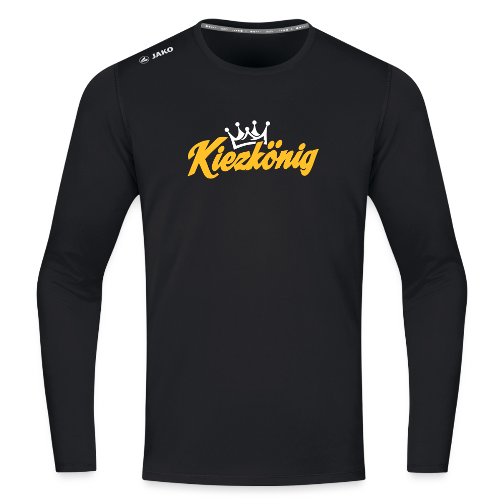 Kiezkönig - Männer Sport Langamshirt - Schwarz