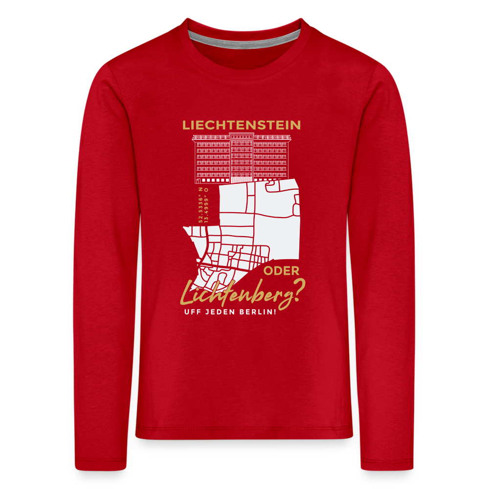 Liechtenstein oder Lichtenberg - Kinder Langarmshirt - Rot