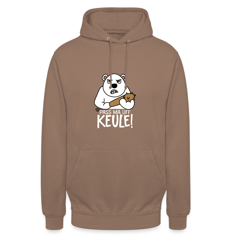 Pass ma uff Keule - Unisex Hoodie - Mokka
