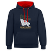 Prerow oder Prenzlberg - Kontrast Hoodie - Navy/Rot