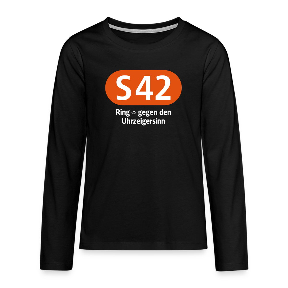 S42 - Teenager Langarmshirt - Schwarz