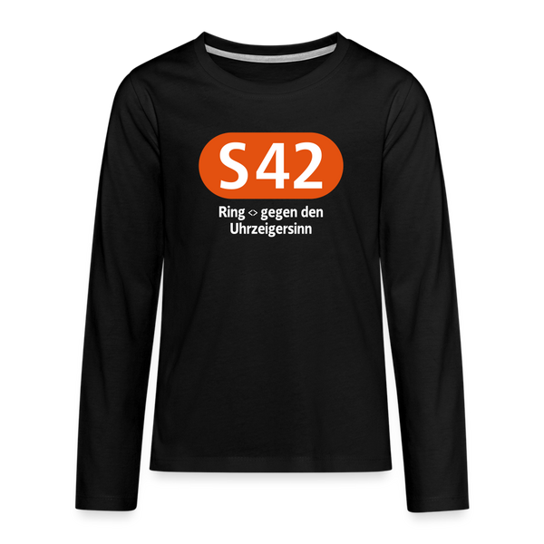 S42 - Teenager Langarmshirt - Schwarz