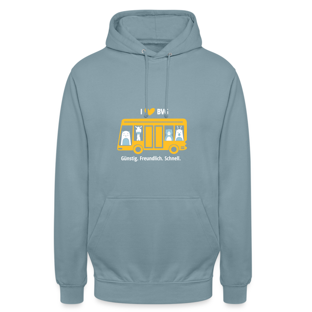 I love BVG - Unisex Hoodie - Nebelblau