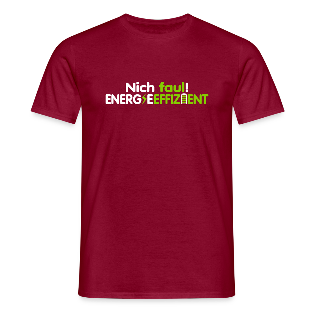 Nich faul! Energieeffizient! - Männer Premium T-Shirt - Ziegelrot