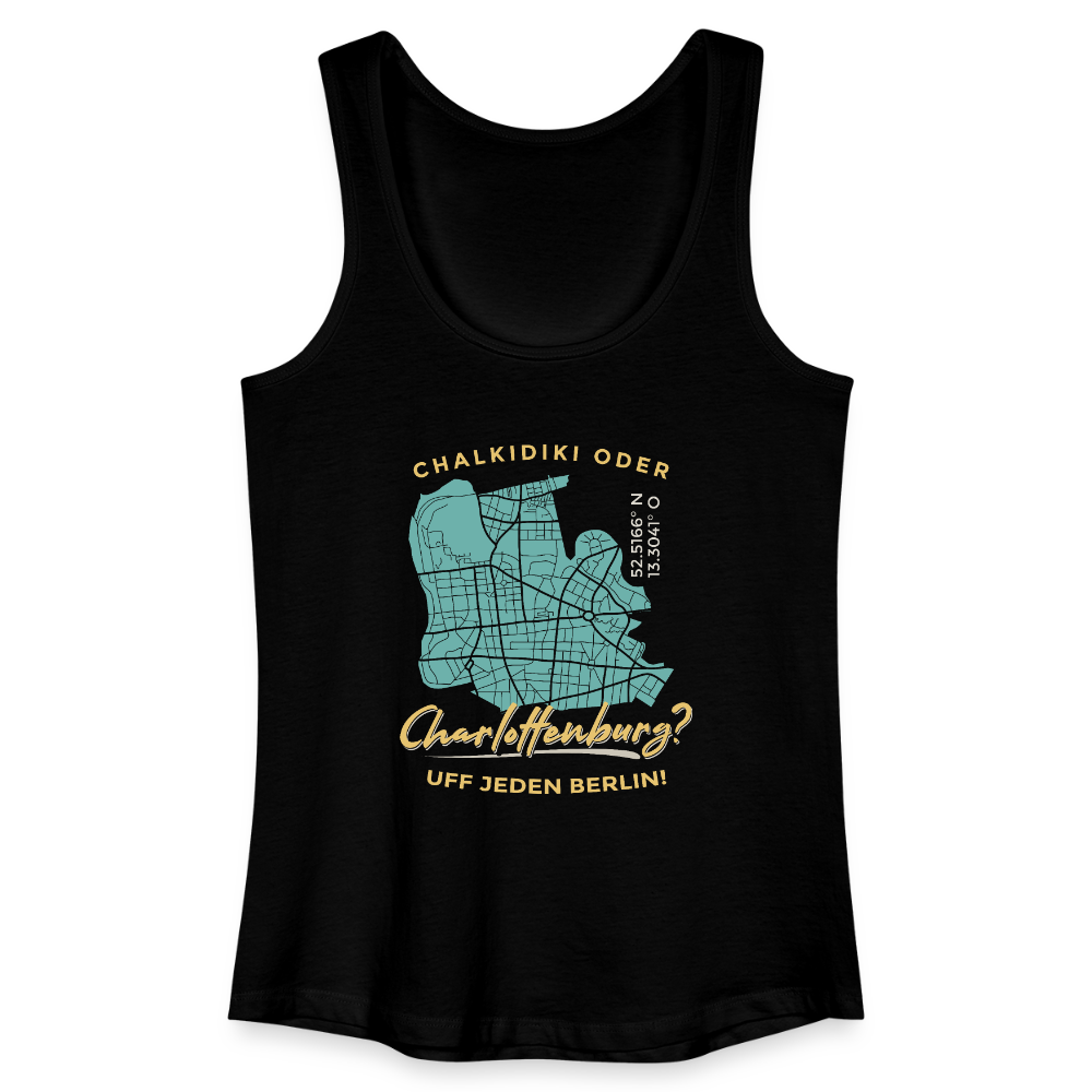 Chalkidiki oder Charlottenburg - Frauen Bio Tank Top - Schwarz