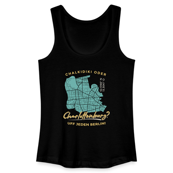 Chalkidiki oder Charlottenburg - Frauen Bio Tank Top - Schwarz