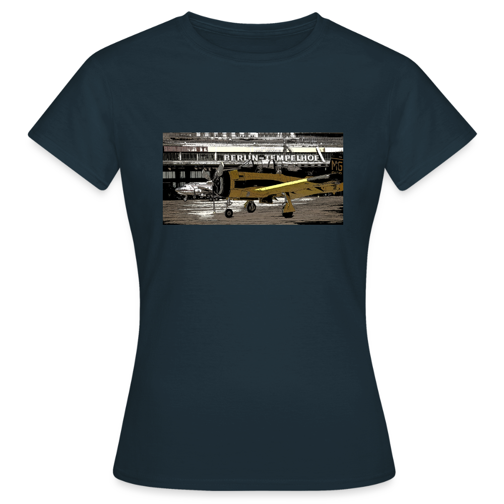 Tempelhof Flugzeug - Frauen Premium T-Shirt - Navy