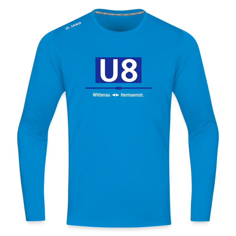 U8 - Männer Sport Langamshirt - Saphirblau