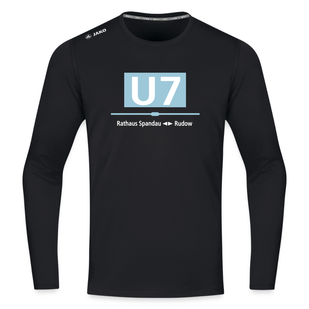 U7 - Männer Sport Langamshirt - Schwarz