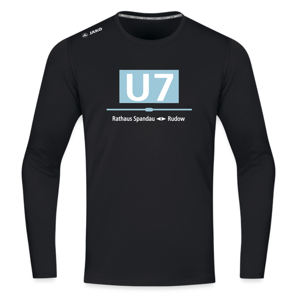 U7 - Männer Sport Langamshirt - Schwarz