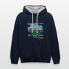 Tempelhofer Feld - Kontrast Hoodie - Navy/Grau meliert