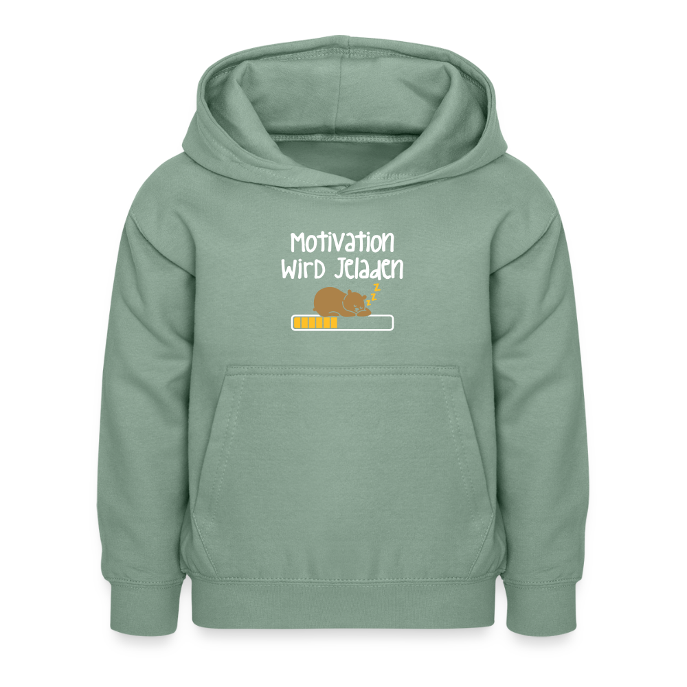 Motivation Wird Jeladen Warten - Kinder Hoodie - Graugrün