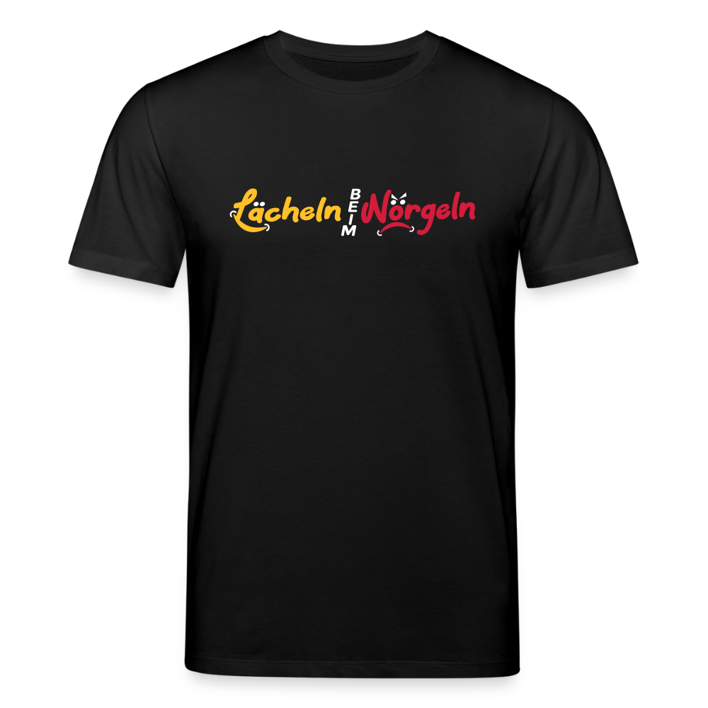 Lächeln beim Nörgeln - Unisex Bio T-Shirt - Schwarz