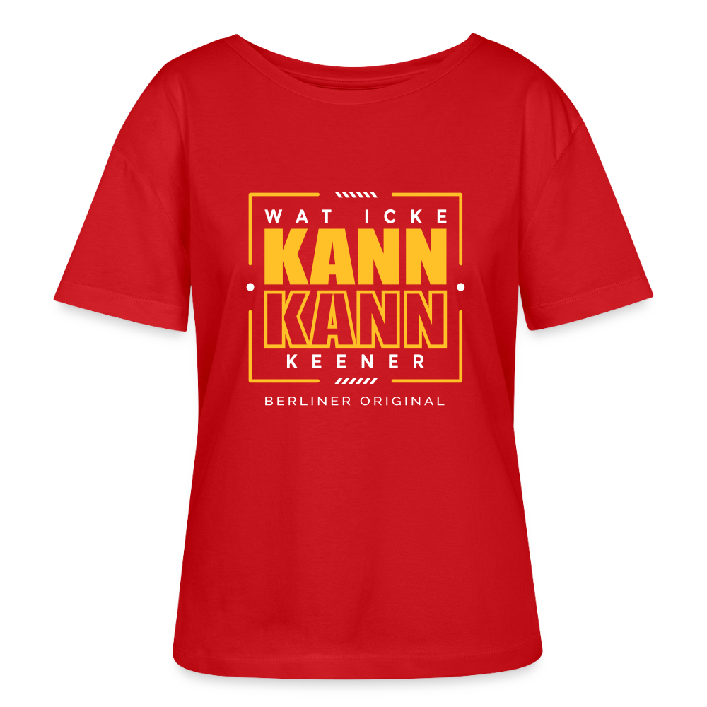 Wat Icke Kann, Kann Keener - Relaxed Rundhals Frauen Bio-T-Shirt - Rot