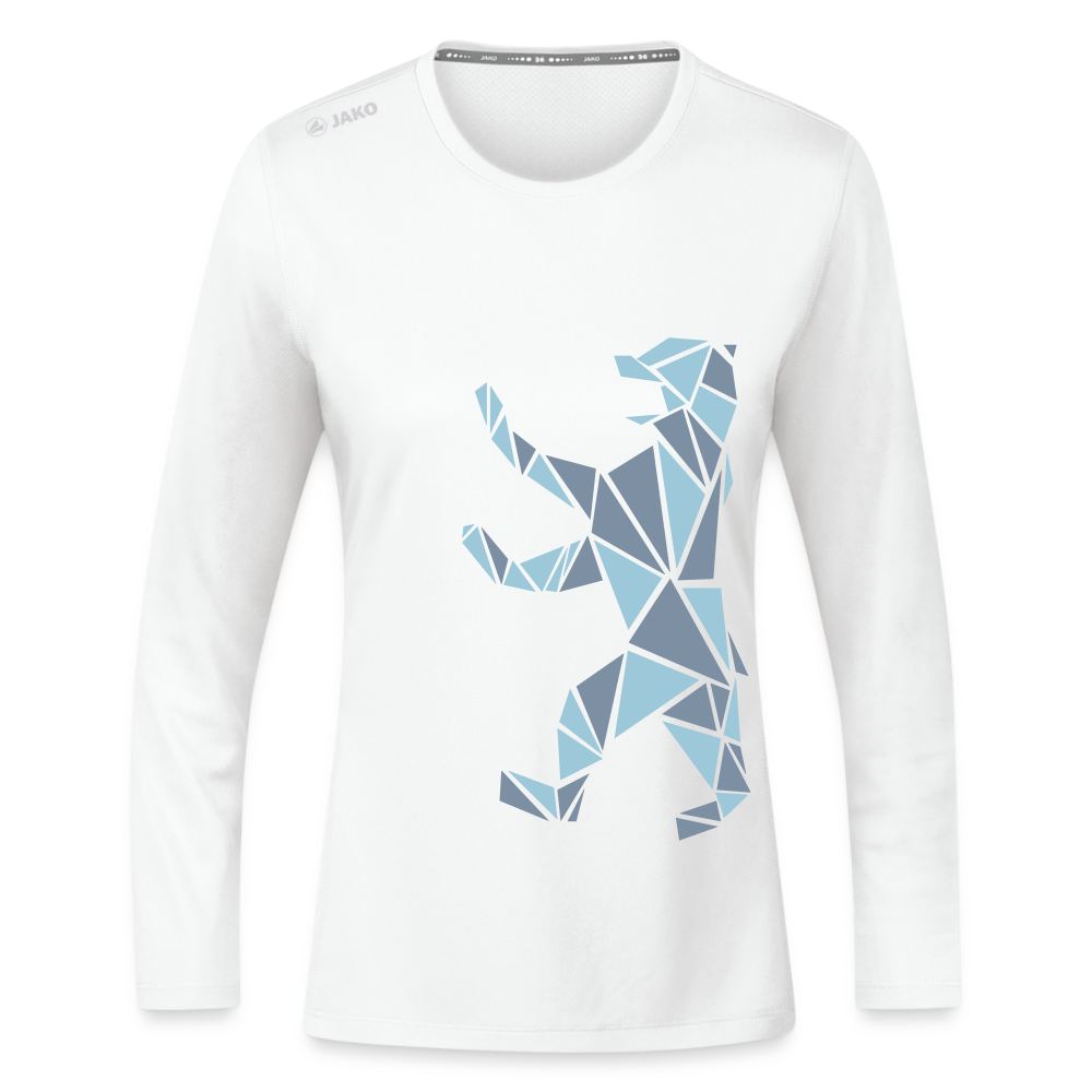 Berliner Bär Geometrie - Frauen Sport Langarmshirt - Weiß