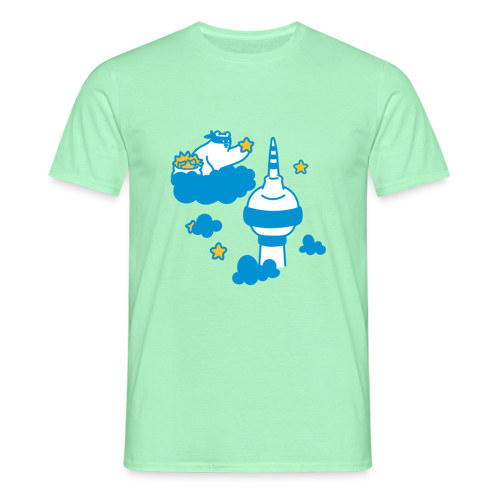 Berliner Bär bei Nacht - Männer Premium T-Shirt - Mintgrün