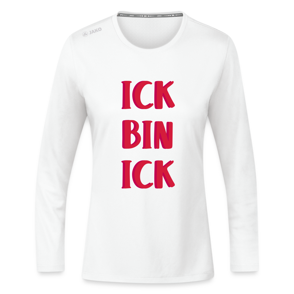 Ick bin Ick! - Frauen Sport Langarmshirt - Weiß