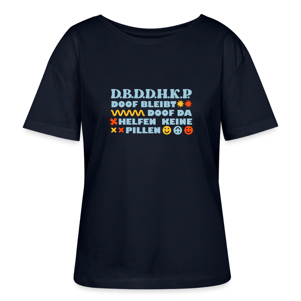 d.b.d.d.h.k.P - Relaxed Rundhals Frauen Bio-T-Shirt - Navy