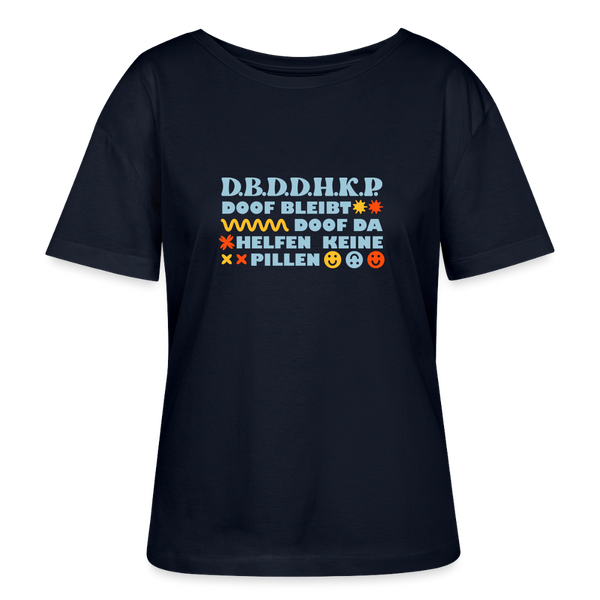d.b.d.d.h.k.P - Relaxed Rundhals Frauen Bio-T-Shirt - Navy