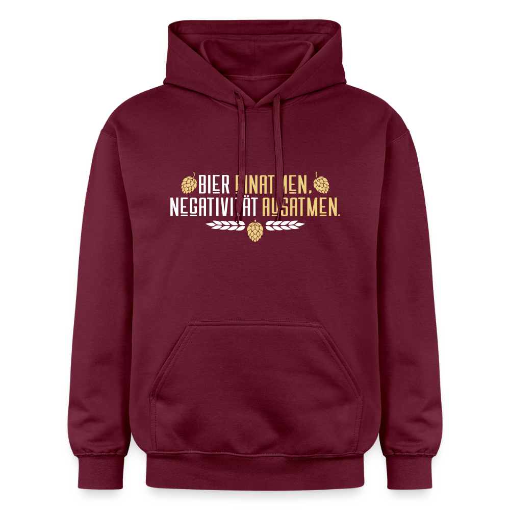 Bier einatmen, Negativität ausatmen. - Hoodie - Maroon