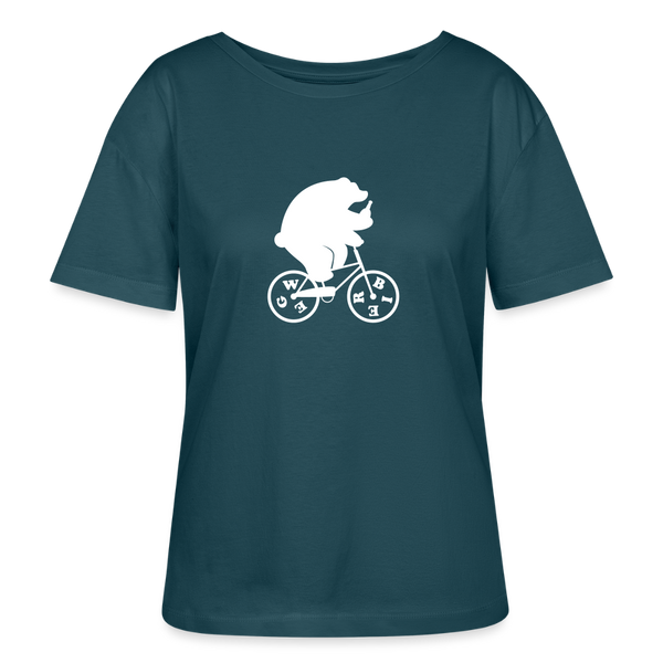 Wegbier Berlin - Relaxed Rundhals Frauen Bio-T-Shirt - Dunkles Petrol