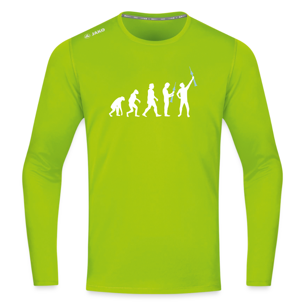 Evolution - Männer Sport Langamshirt - Neongrün