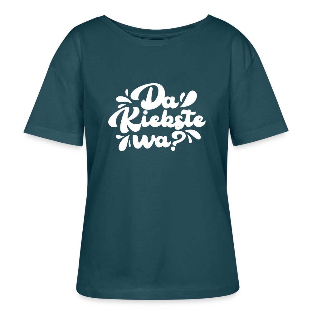Kiekste - Relaxed Rundhals Frauen Bio-T-Shirt - Dunkles Petrol