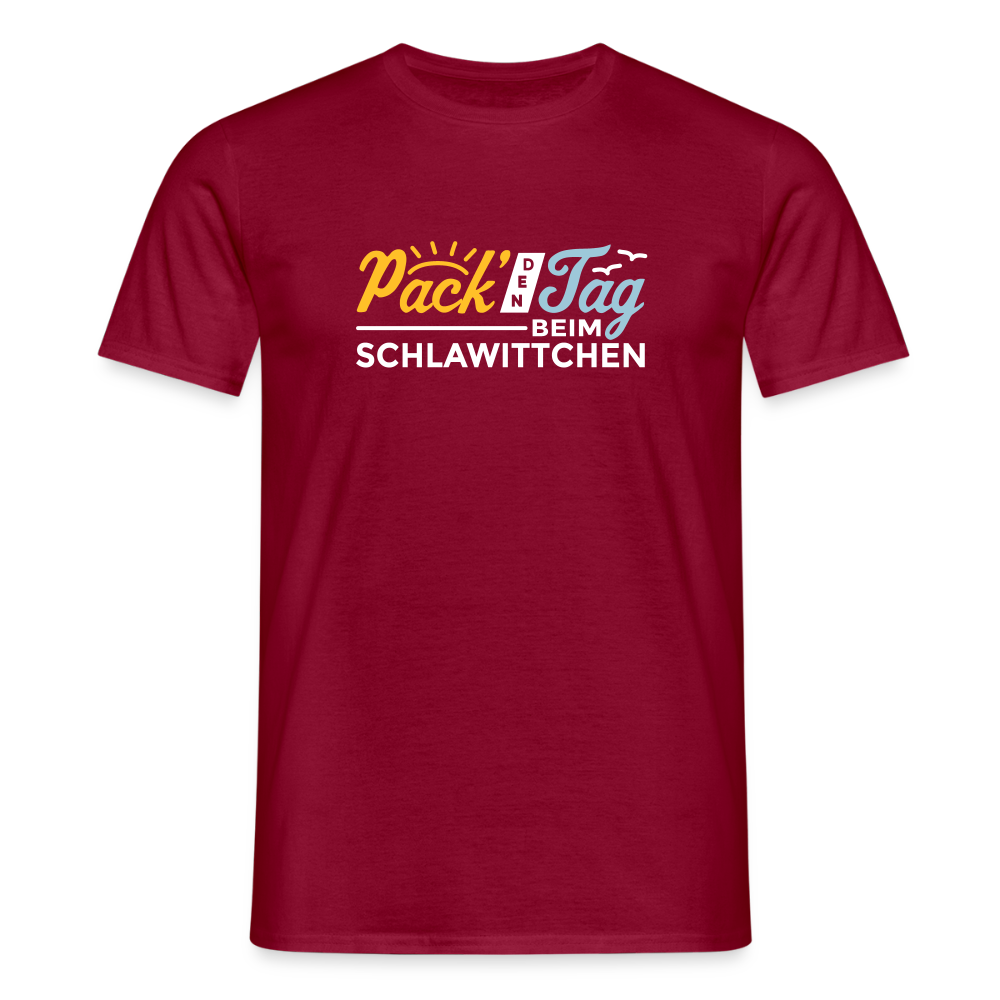 Pack' den Tag beim Schlawittchen - Männer Premium T-Shirt - Ziegelrot