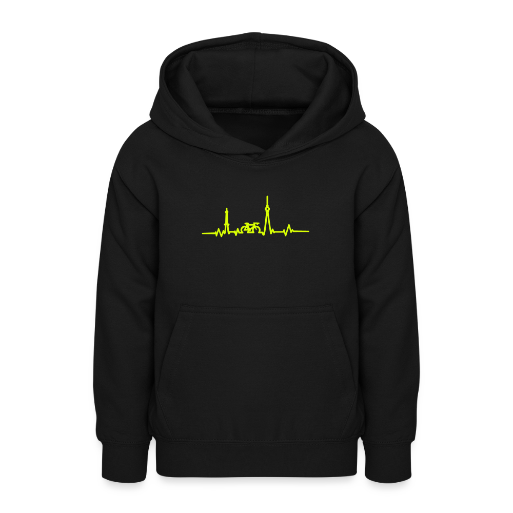 Herzschlag für Fahrradfahrer - Teenager Hoodie - Schwarz