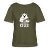 Pass ma uff Keule - Relaxed Rundhals Frauen Bio-T-Shirt - Khaki
