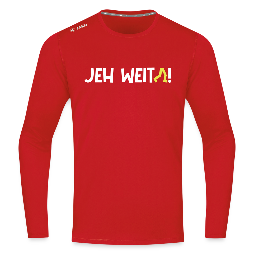 Jeh Weita! - Männer Sport Langamshirt - Rot