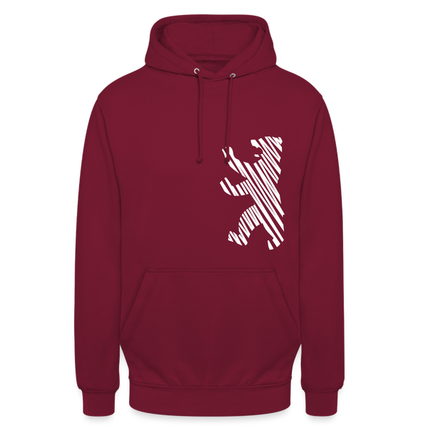Berliner Bär im Netz - weiß - Unisex Hoodie - Bordeaux